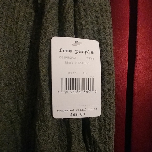 NWT Free People Army Green Thermal - Picture 3 of 3